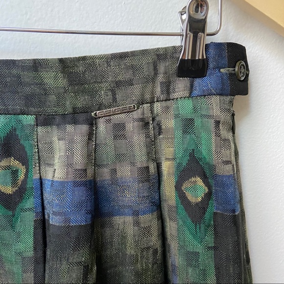 Vintage Geiger Austria Wool Peacock Plaid Maxi Skirt, EU 42/Large - Picture 9 of 9